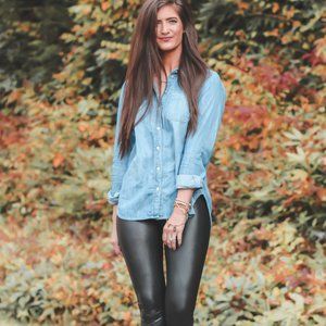 SPANX LEATHER LIKE LEGGINGS